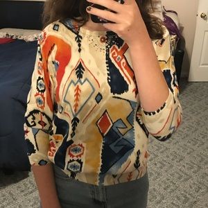 Alfred Dunner Hippie 3/4 Sleeve Colorful Shirt